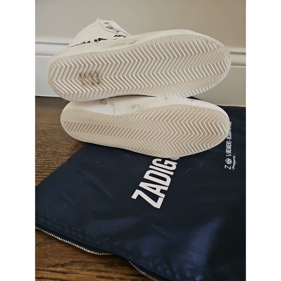 Zadig & Voltaire Jormi Amour Distressed Canvas Sneakers High Tops $448 Sz 38 NEW